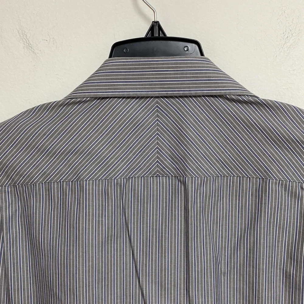 Joesph Abboud Mens Grey/Blue Stripe Slim fit Size 16- 36/37 Shirt - Picture 6 of 6
